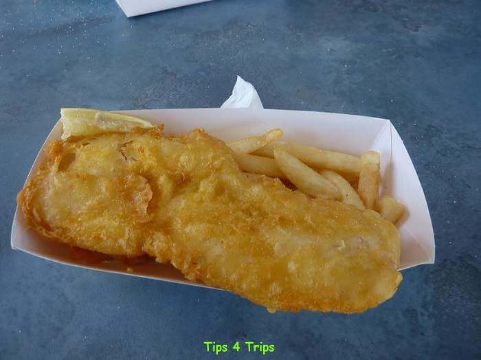 The fish and chip lunch on this Perth dolphin cruise in Mandurah, Western Australia