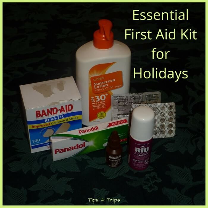 How to create a small essential first aid kit for holidays. When you next travel use this medical packing checklist to stay healthy on vacation.
