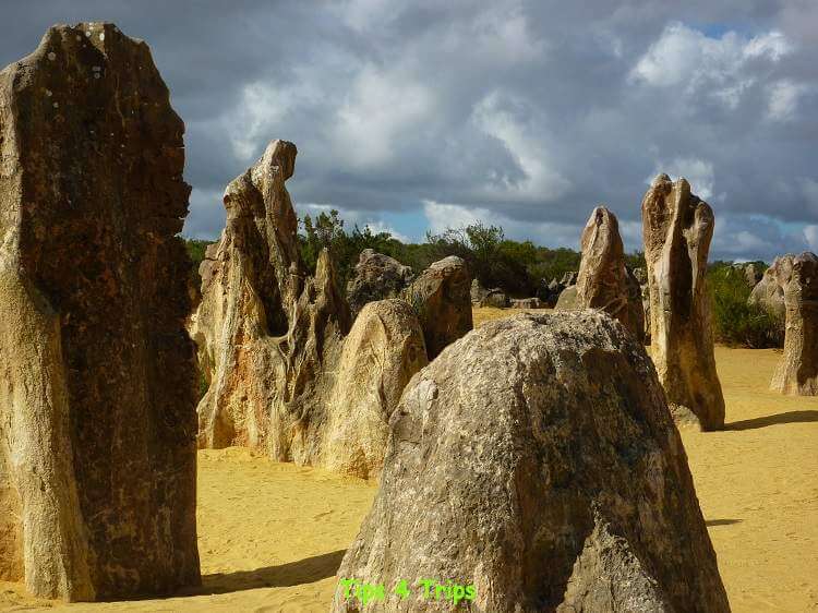 yellow limestone formations in teh Pinnacles Desert Western Australia