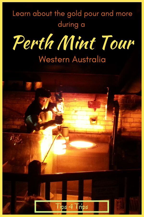 Man pouring gold into a vessel during a Perth Mint Tour