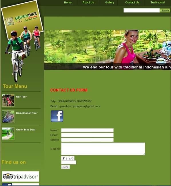 Booking a Bali cycling tour through the website