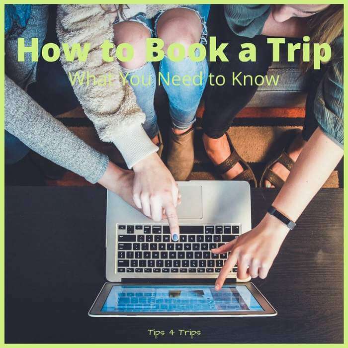 A group of people finding travel tips to book a trip on computer
