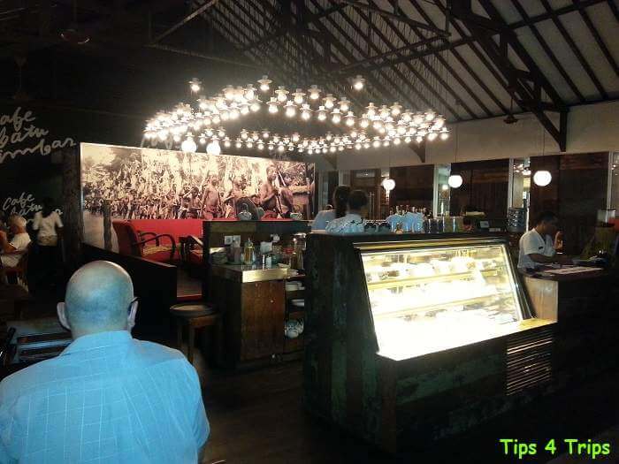 Inside the restaurant of Cafe Batur Jimba