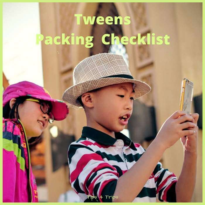 A pre-teens travel packing list for family trips