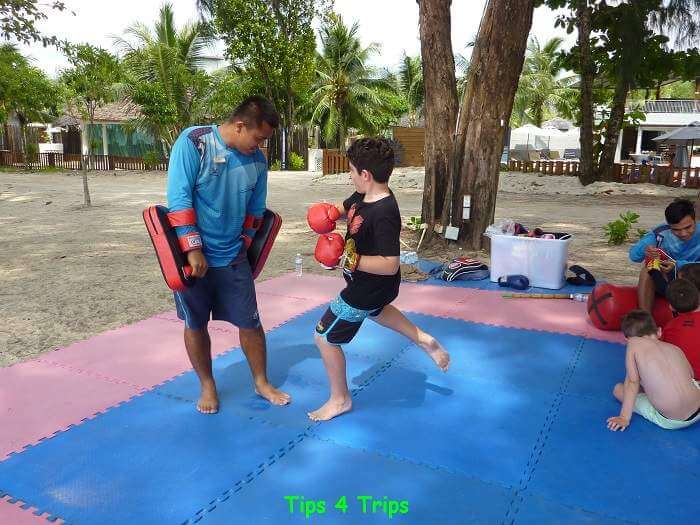 Muay Thai Boxing on Pak Weep Beach in font of the Mai Khao Lak family resort