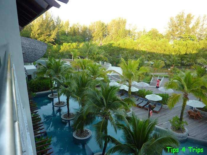 View of the pool from the Deluxe Suite located in the original part of the Mai Khao Lak Resort