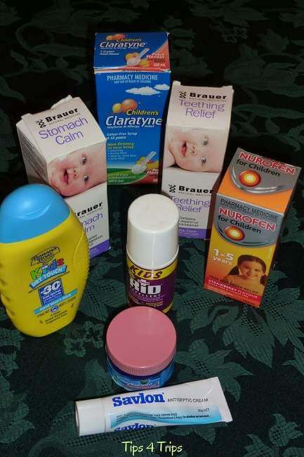 Must have essential toiletries and medical items for travel with baby or toddler