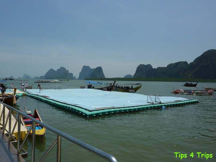 The floating blue Koh Panyee football pitch