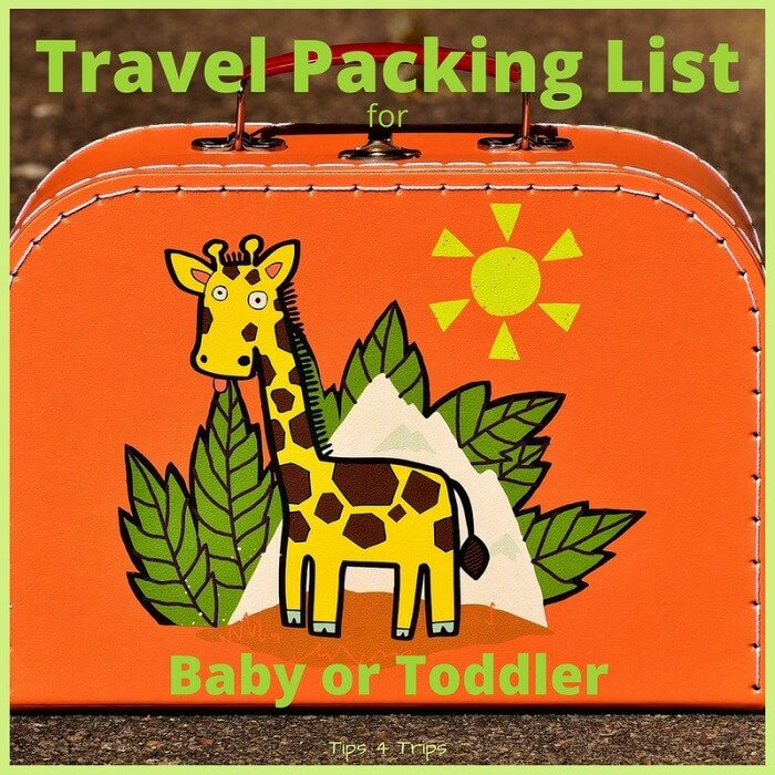 Giraffe suitcase to put baby travel packing