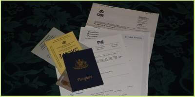 A list of international travel documents to pack