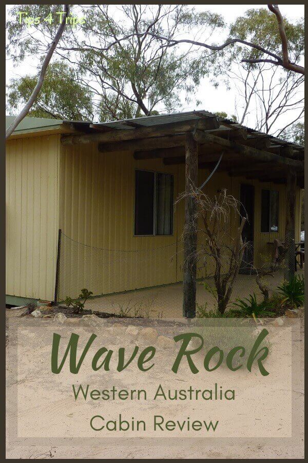 The outside of the cabin at the Wave Rock Carvan park one of three accommodation in Wave Rock, Western Australia