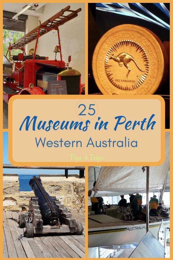 Four image collage of Fremantle and Perth museums