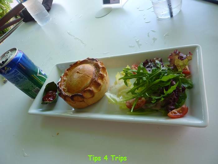 pie and garden salad from Waterbom restaurant