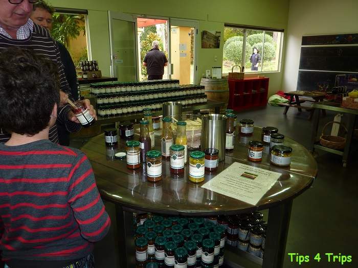 jars of pickles and preserves to taste at The Berry Farm