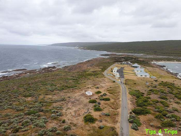 View from the top of the lighthouse looking back across the peninsular to the Leeuwin Naturaliste National Park