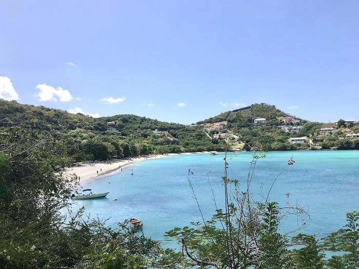 clear blue beach in Grenada