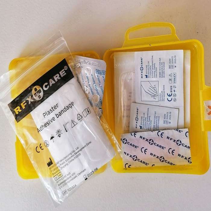 yellow first aid kit