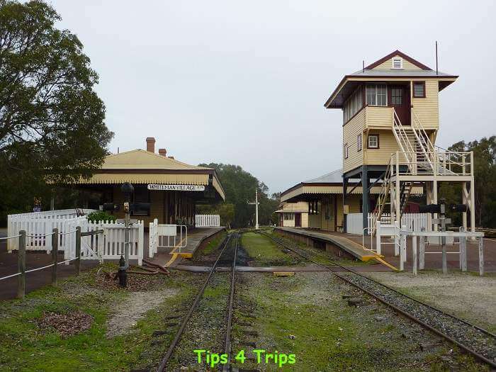replica Australian colonial train station at Whiteman Perk