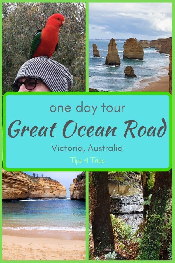 four image pinterest collage of great ocean road tour stops