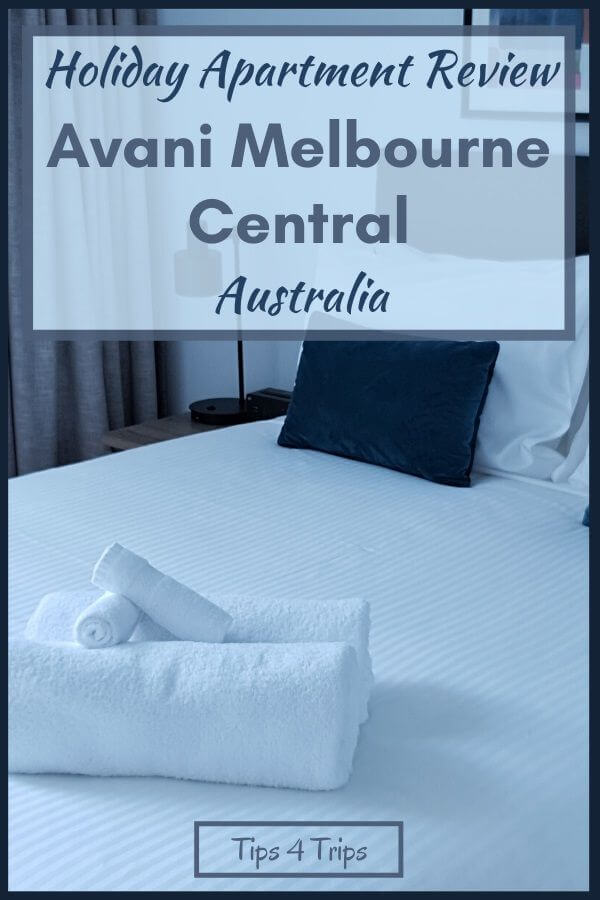 Pinterest image Holiday Apartment Review Avani Melbourne Central Residences