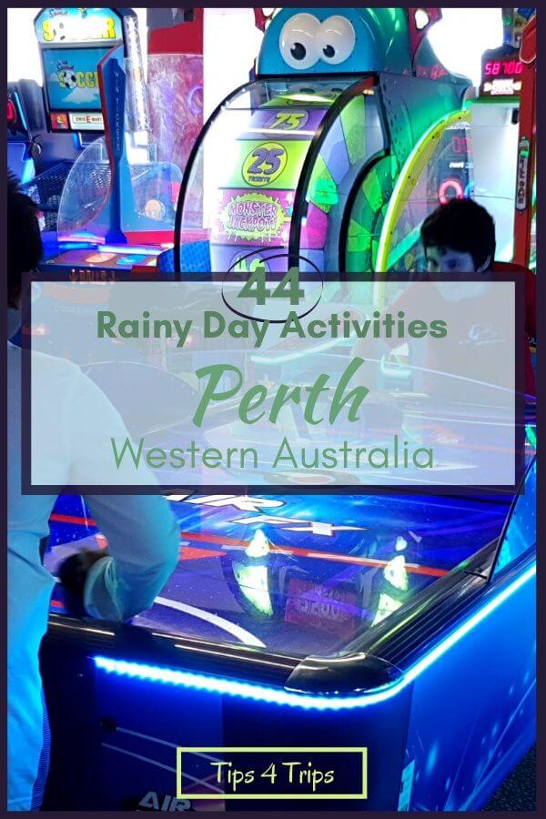 kids playing air hockey on winter day in Perth