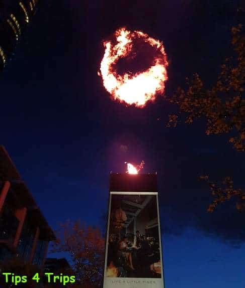 flame from Southbank bollards