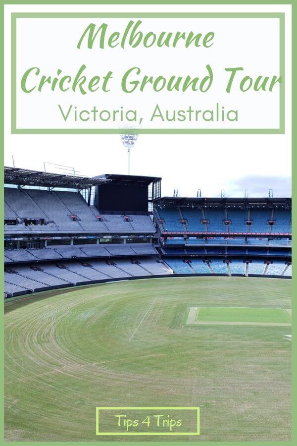 The stadium and screen scene during the Melbourne Cricket Ground tour