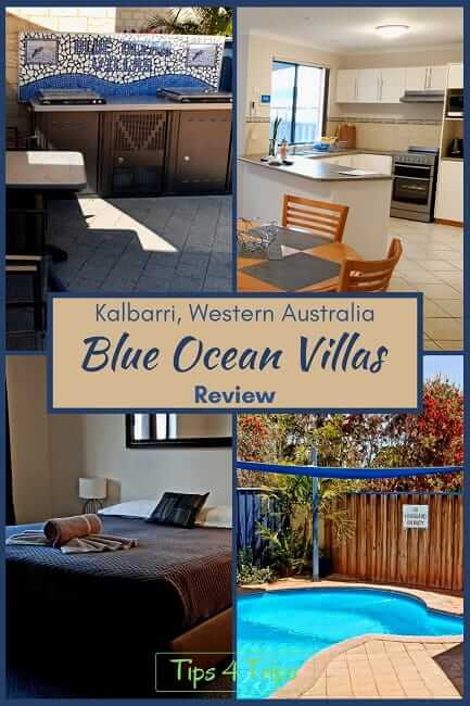 four image pinterest collage of Blue Ocean Villas in Kalbarri
