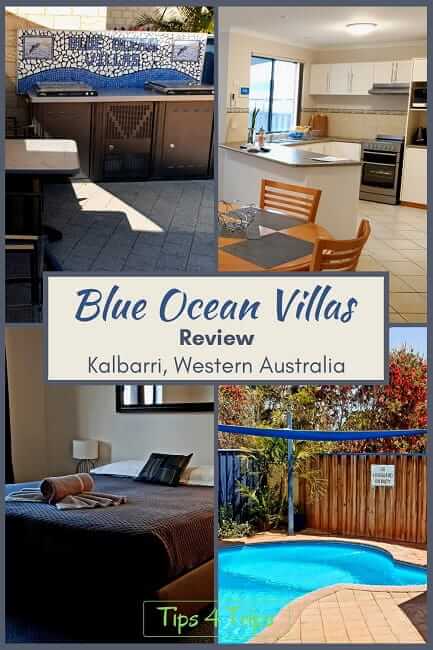 four image Pinterest collage of Kalbarri Blue Ocean amenities