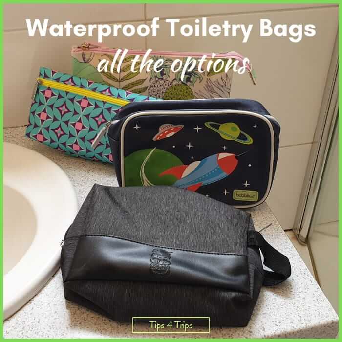 A selection of waterproof toiletry bags for women, men and kids
