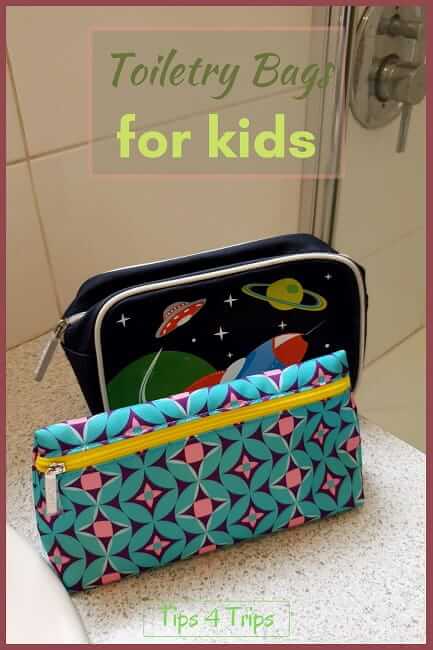 two kids toiletry bags one for girls and one for boys