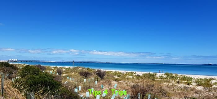 View of Busselton beach and jetty