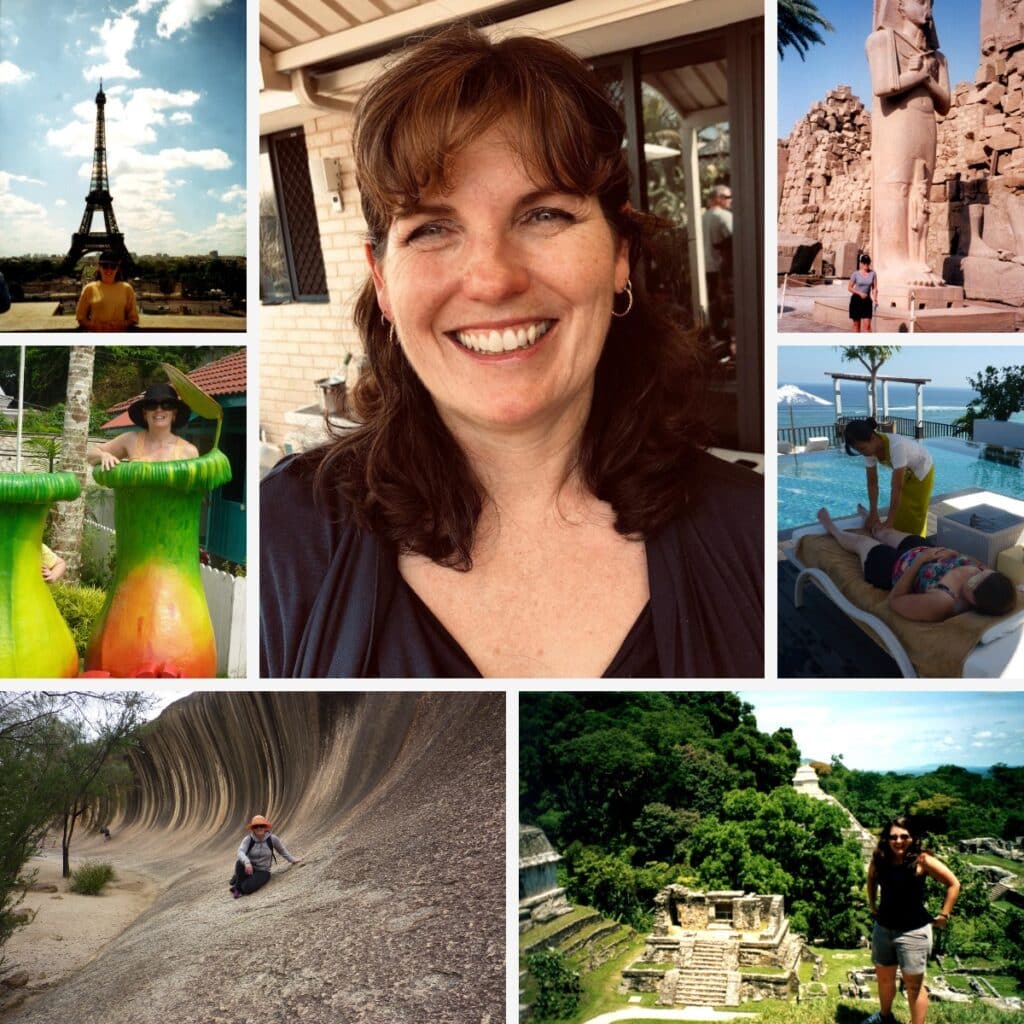 Sally-Ann Brown in Paris, Penang, Wave Rock, Egypt, Bali and Mexico